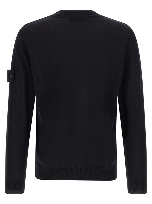 Cárdigan Stone Island de lana virgen negra