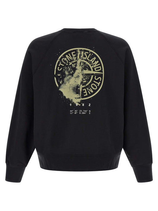 Sudadera de Algodón Negra Stone Island