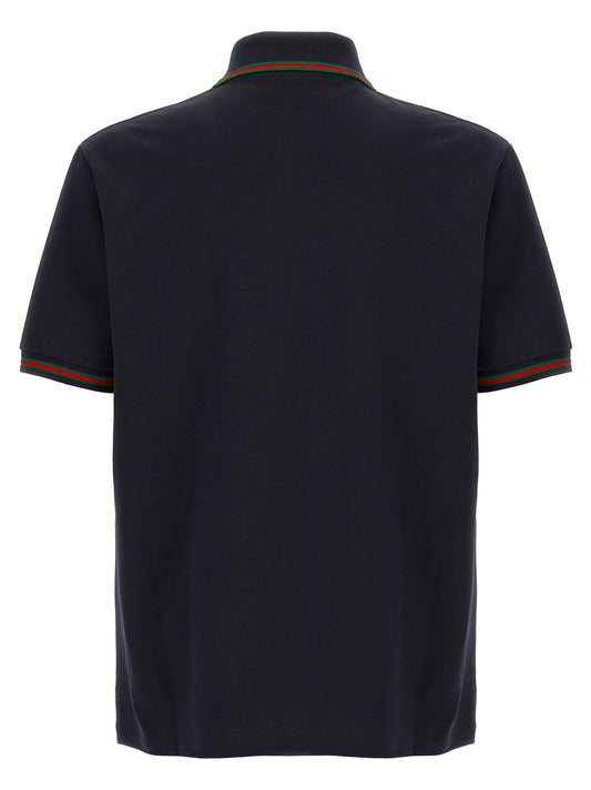 Polo de algodón azul Gucci