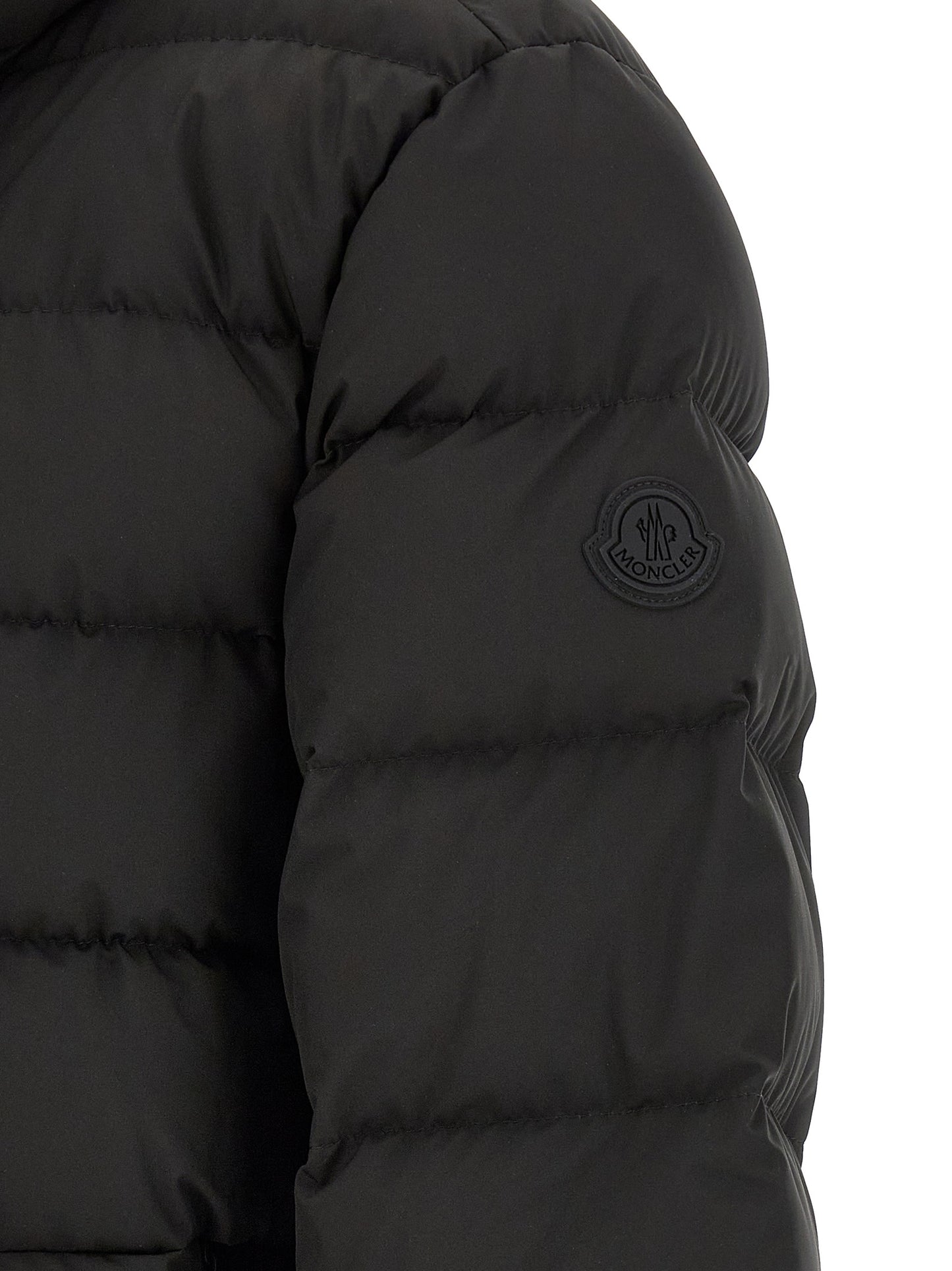 Moncler Black Polyester Full-Length Jacket