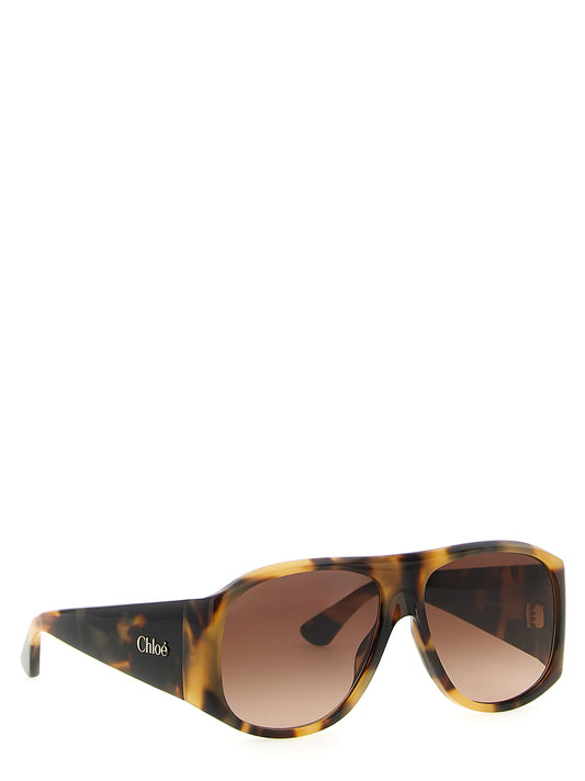 Chloé Gafas De Sol De Acetato Marrón Diseño Contemporáneo 60