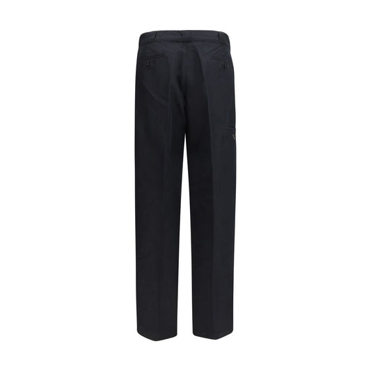 Pantalón Casual De Algodón Negro Corte Regular Prada
