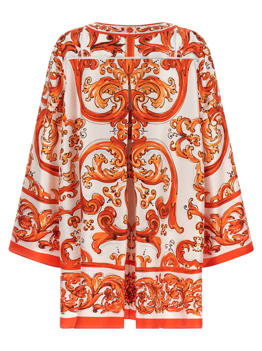 Dolce & Gabbana Vestido Corto De Seda Naranja Para Mujer