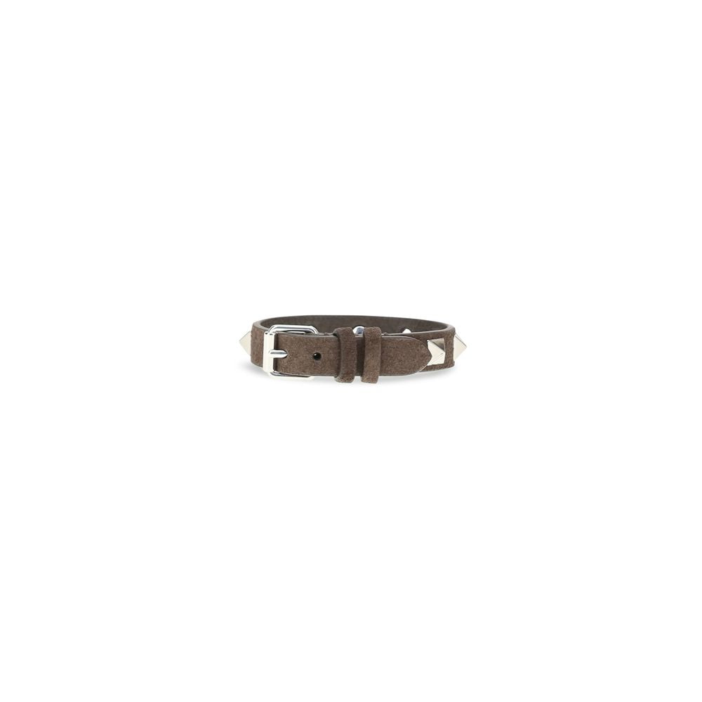 Bracelet Valentino Garavani en Cuir de Veau Marron Bos Taurus