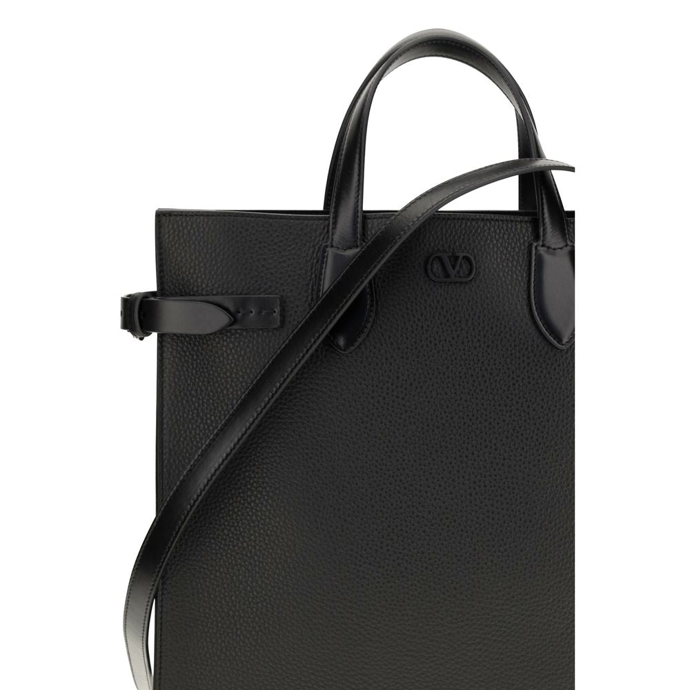 Bolso de hombro Valentino Garavani negro de piel de becerro Bos Taurus