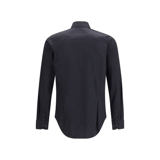 Camisa de vestir negra de algodón Giorgio Armani