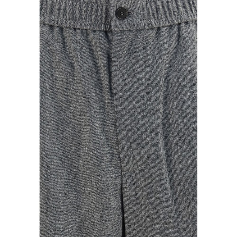 Pantalones casuales de lana gris Oves Aries de Giorgio Armani
