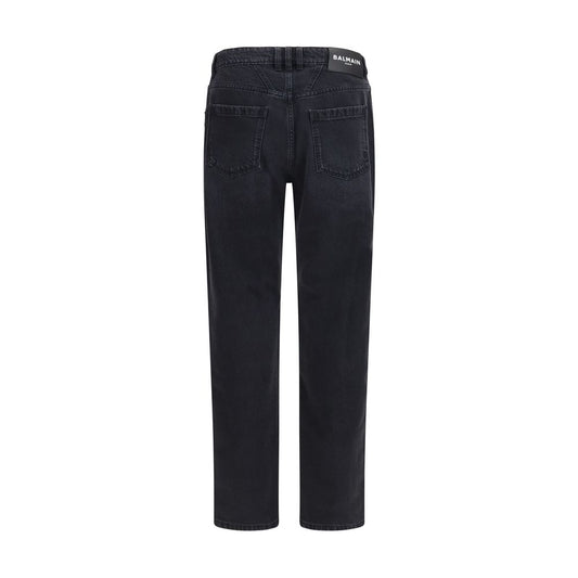 Vaqueros Balmain negros de algodón de pernera recta