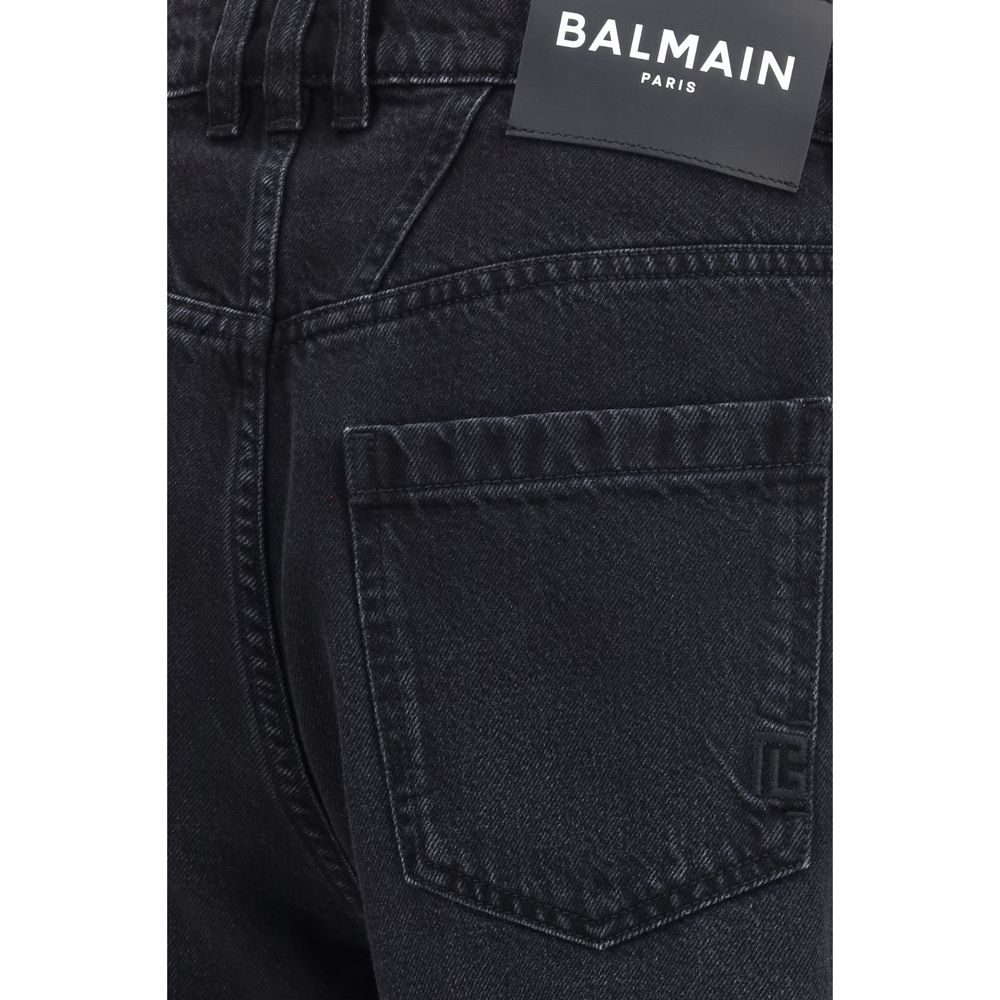 Vaqueros Balmain negros de algodón de pernera recta