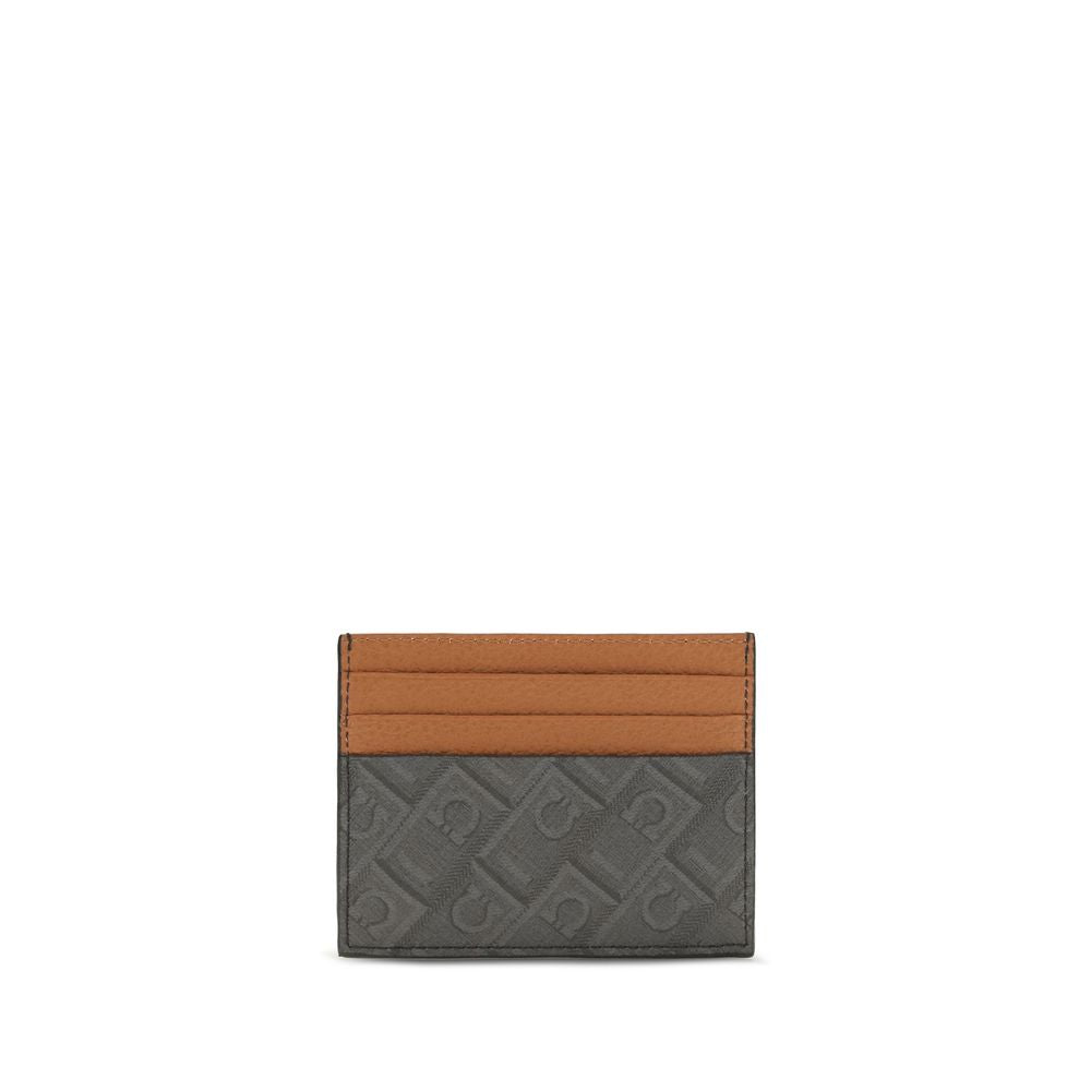 Billetera Ferragamo de piel de becerro marrón Bos Taurus