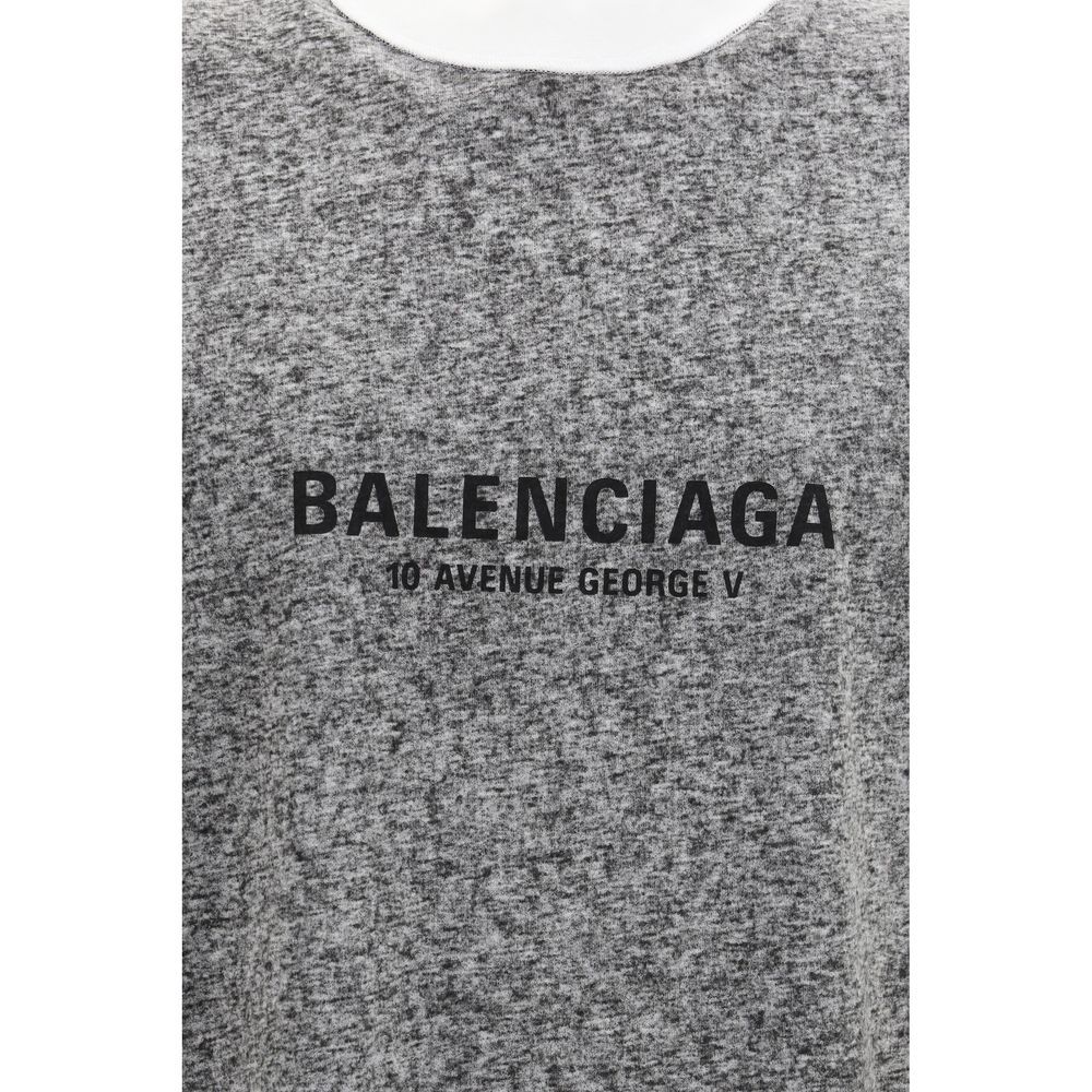 T-shirt Balenciaga en coton gris style moderne