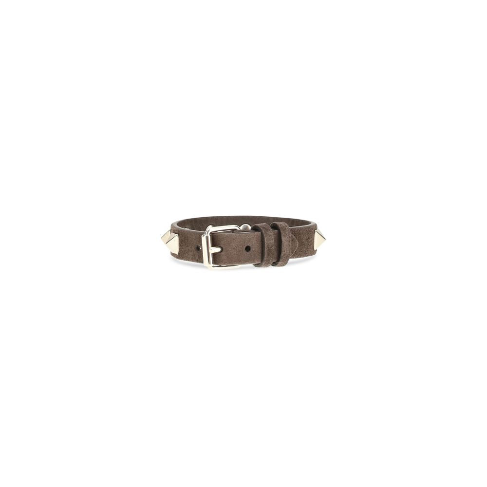 Valentino Garavani Brown Bos Taurus Leather Bracelet