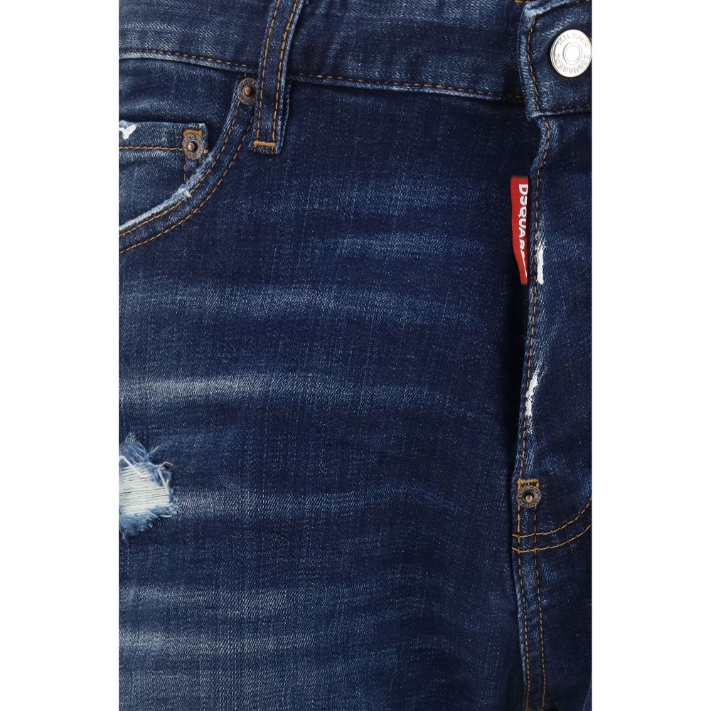 Short Dsquared² bermuda en coton bleu coupe slim