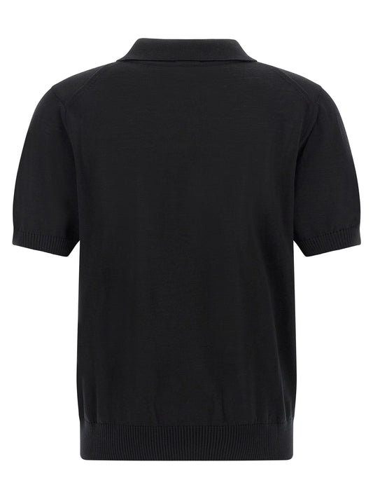 Polo Hugo Boss De Lana Virgen De Merino Extrafina Negro