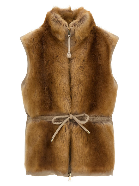 Chaleco sin mangas de poliéster beige Moncler