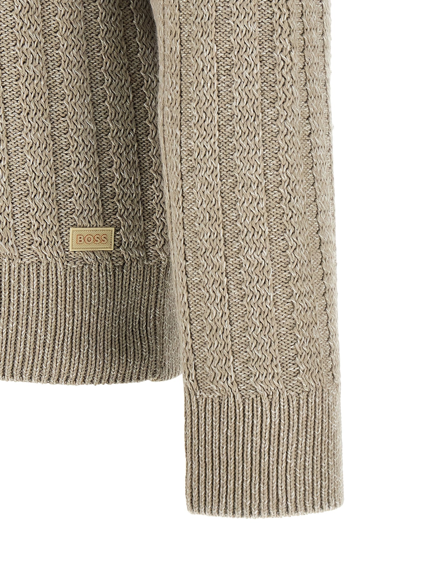 Hugo Boss Straight-Cut Cotton Cardigan Beige