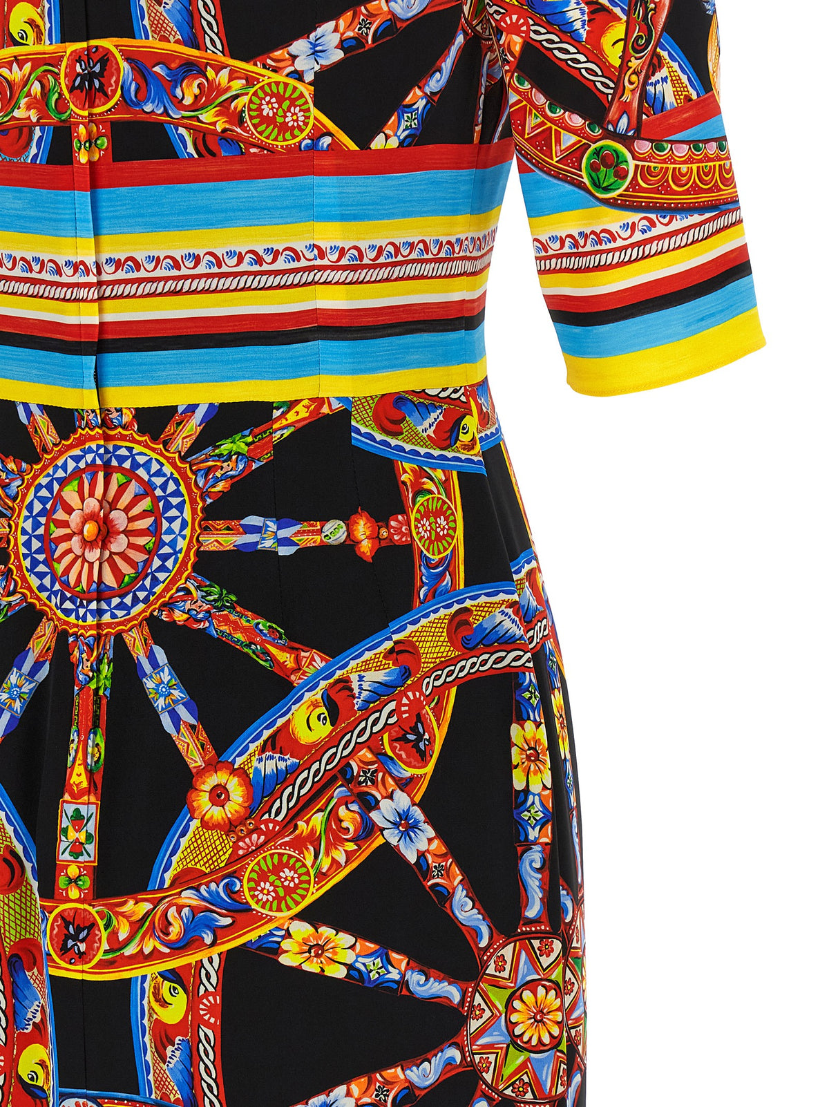 Robe midi en soie multicolore Dolce & Gabbana
