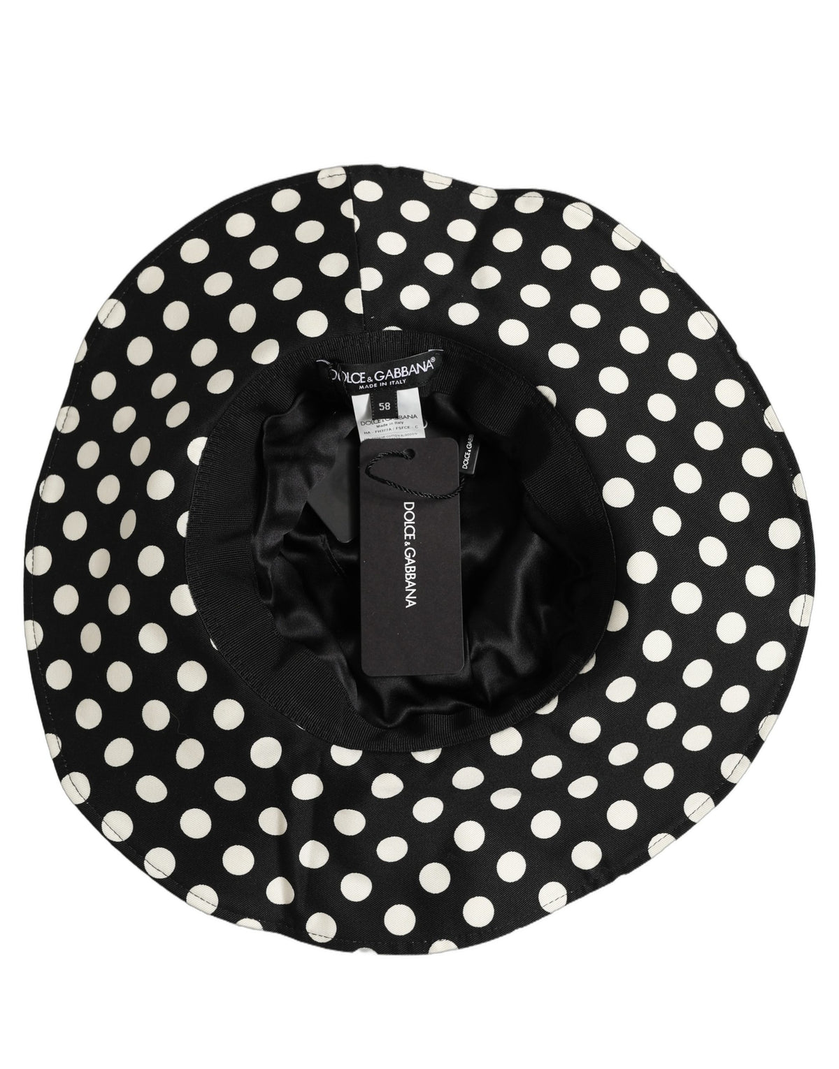 Gorro Bucket Algodón Dolce & Gabbana - Estampado Lunares Negro Blanco