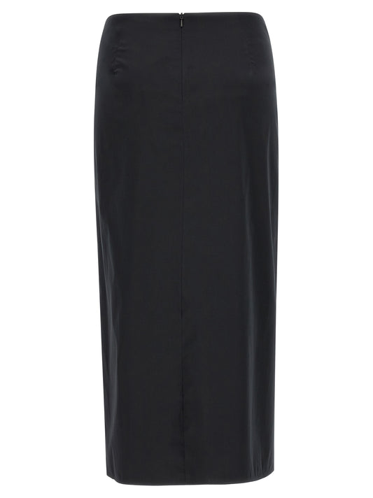 Falda midi de algodón negro Max Mara