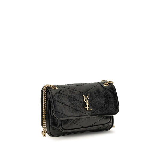Bolso de hombro Saint Laurent de piel de becerro negra Bos Taurus