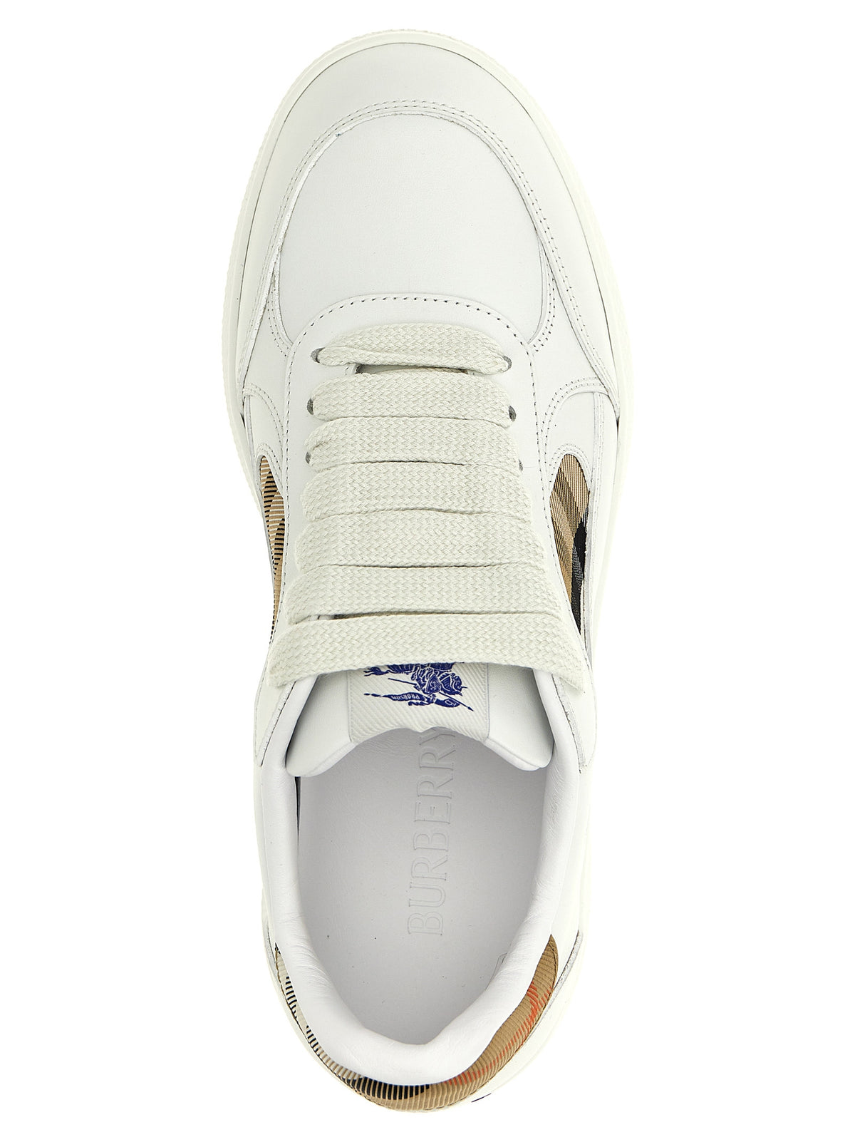 Zapatillas Burberrrry Cuero Beige Corte Bajo Terrace