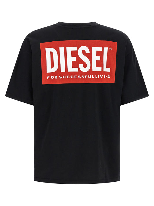 Camiseta de algodón negra Diesel