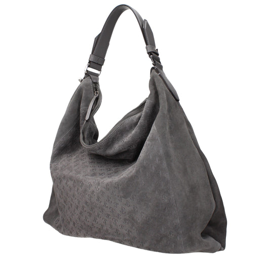 Bolso de hombro Jimmy Choo de cuero gris