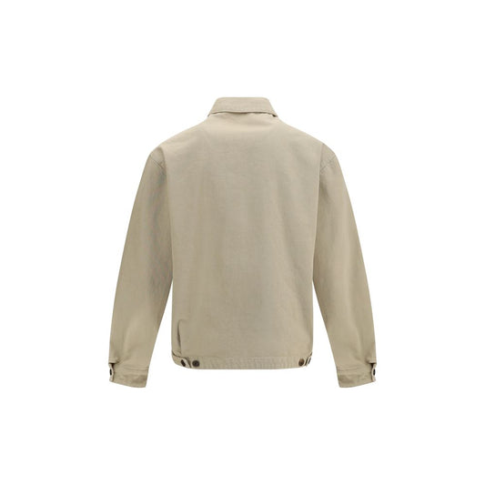 Chaqueta de mezclilla de algodón beige Prada