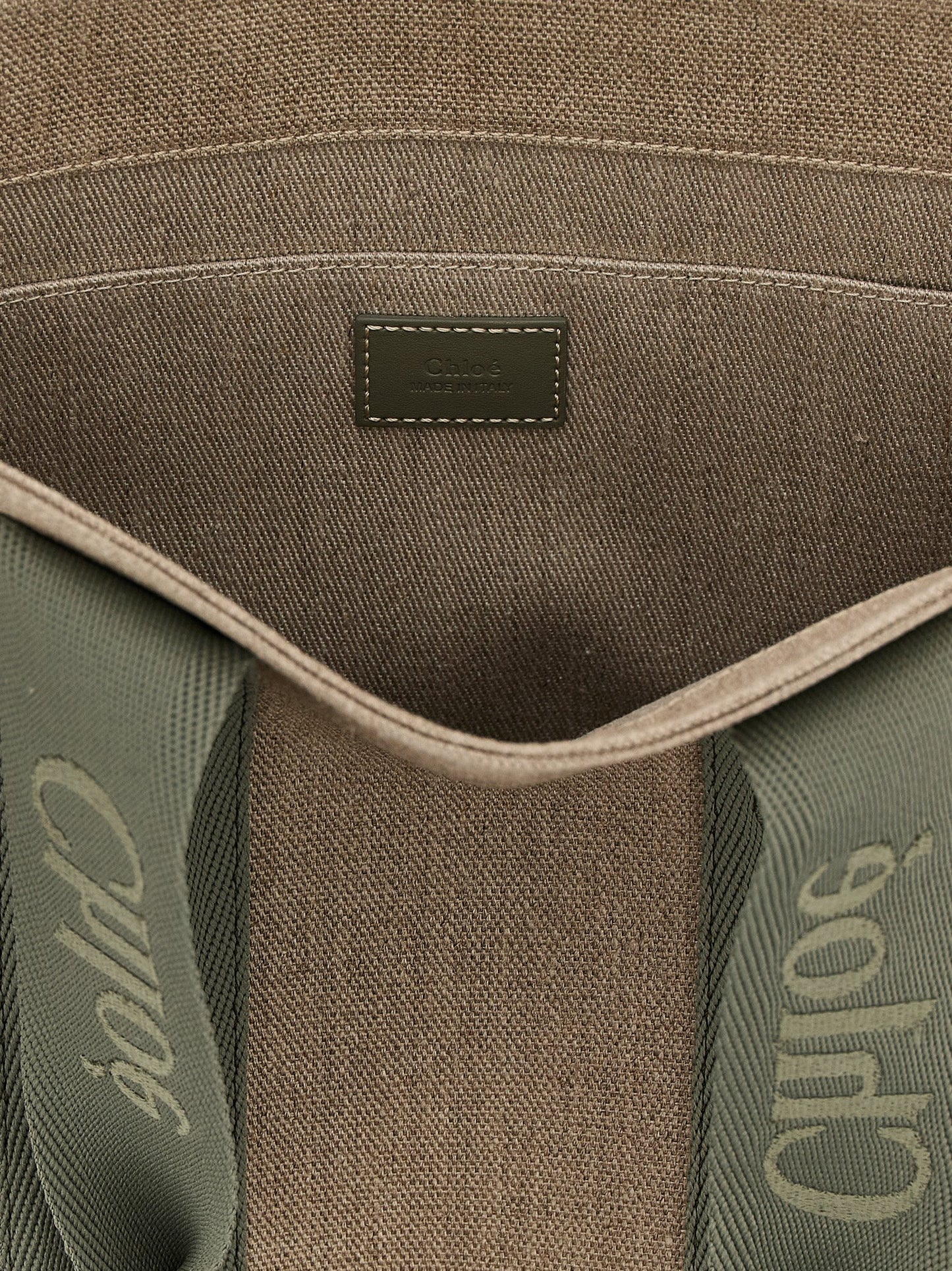 Bolso tote Chloé bicolor de lino
