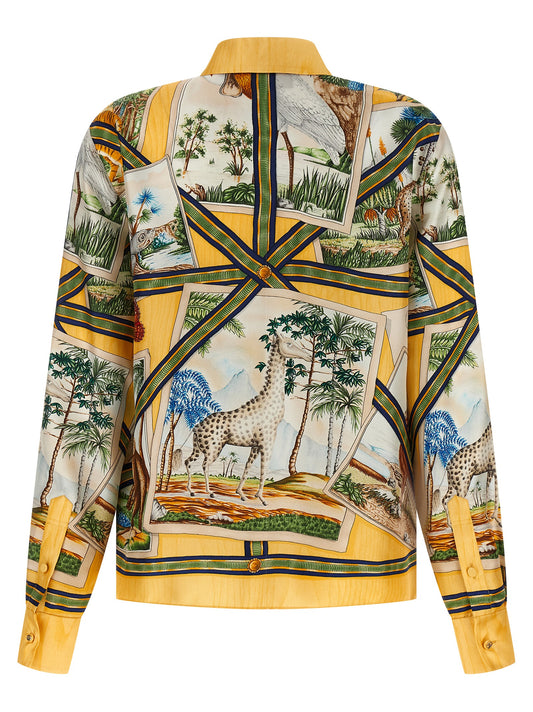 Blusa de seda multicolor Gucci