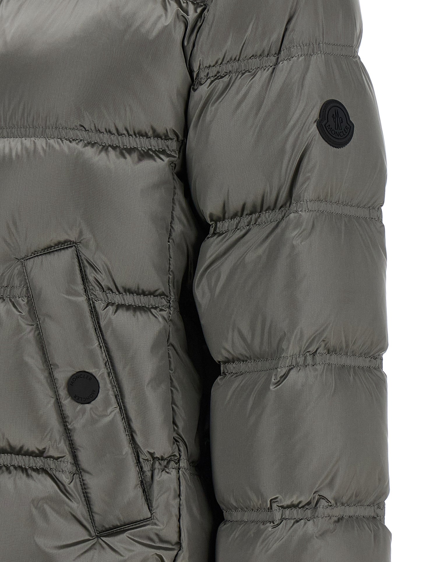 Moncler Veste longue Sensation en polyamide gris