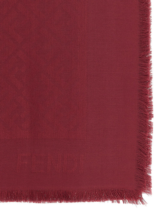 Foulard Fendi de seda color burdeos