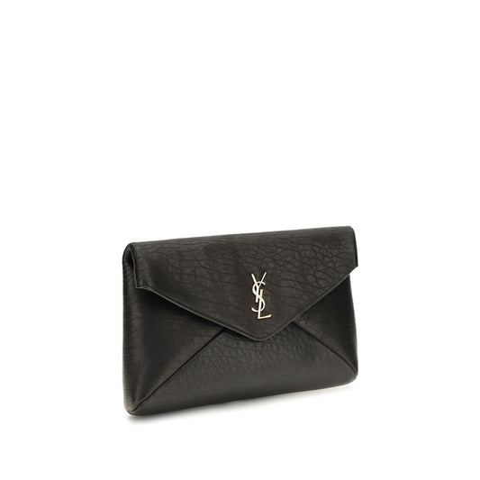 Cartera Saint Laurent negra de piel de cordero Ovis Aries Aries