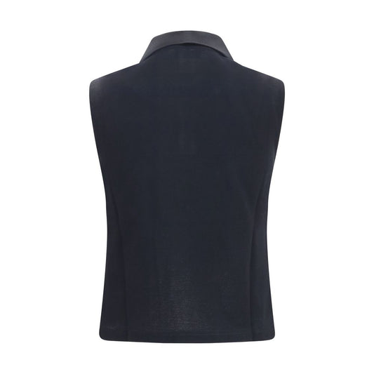 Polo Saint Laurent negro de algodón reciclado