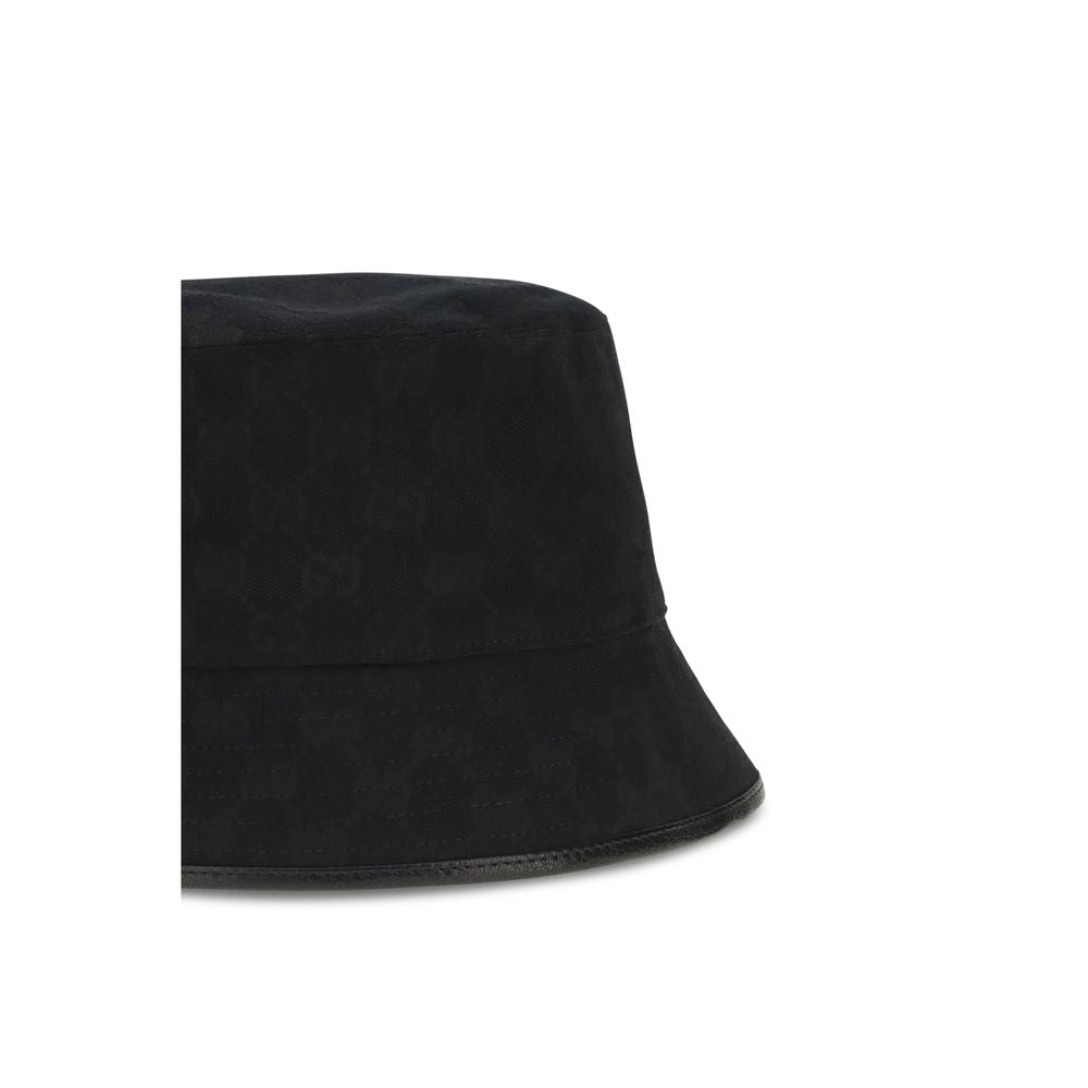 Gucci Sombrero Bucket De Tejido Negro Ligero Clásico