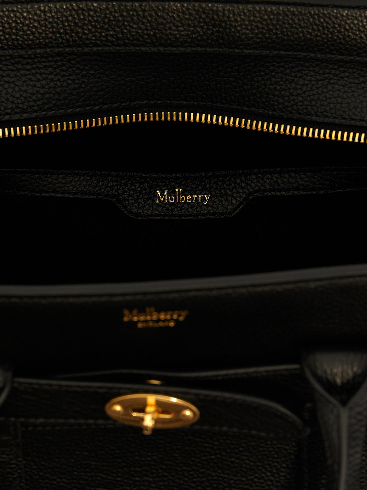 Bolso Tote Mulberry Fabricado Con Piel De VacunoNegra
