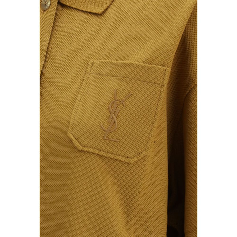 Polo de algodón bicolor Saint Laurent
