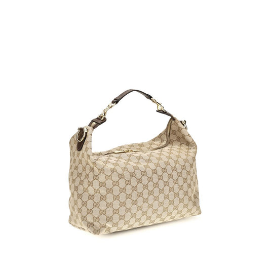 Bolso de hombro Gucci de tela beige