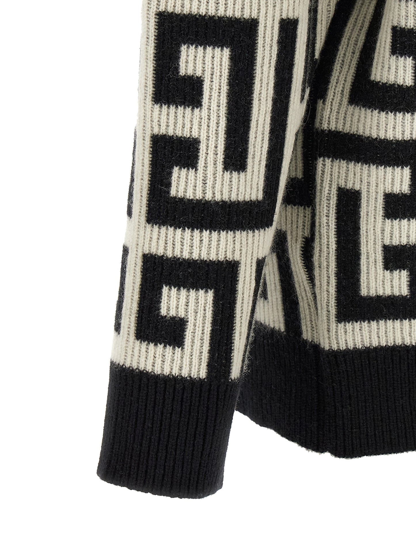 Cárdigan De Lana Merino Balmain Bicolor Clásico