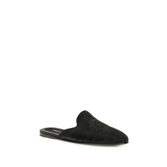 Dolce & Gabbana Black Calfskin Mules Bos Taurus