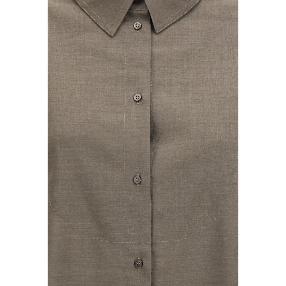 Camisa De Algodón Jacquemus Con Diseño Recto Gris