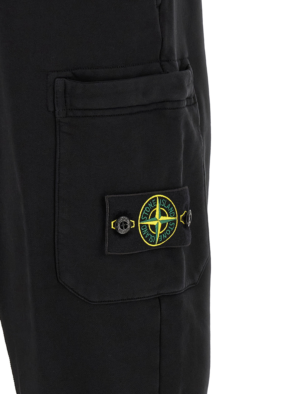 Stone Island Black Cotton Joggers (Workout Pants)