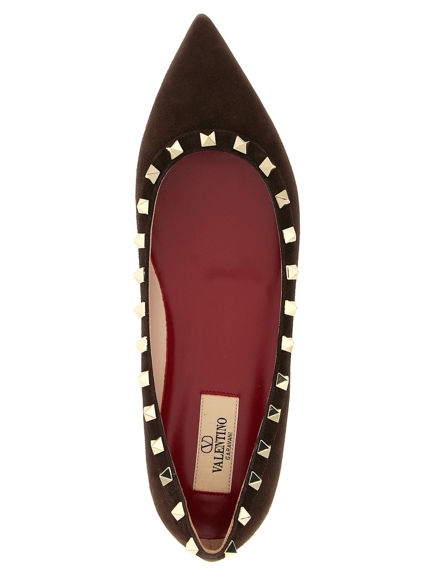 Brown Calfskin Valentino Garavani Ballerina Flats
