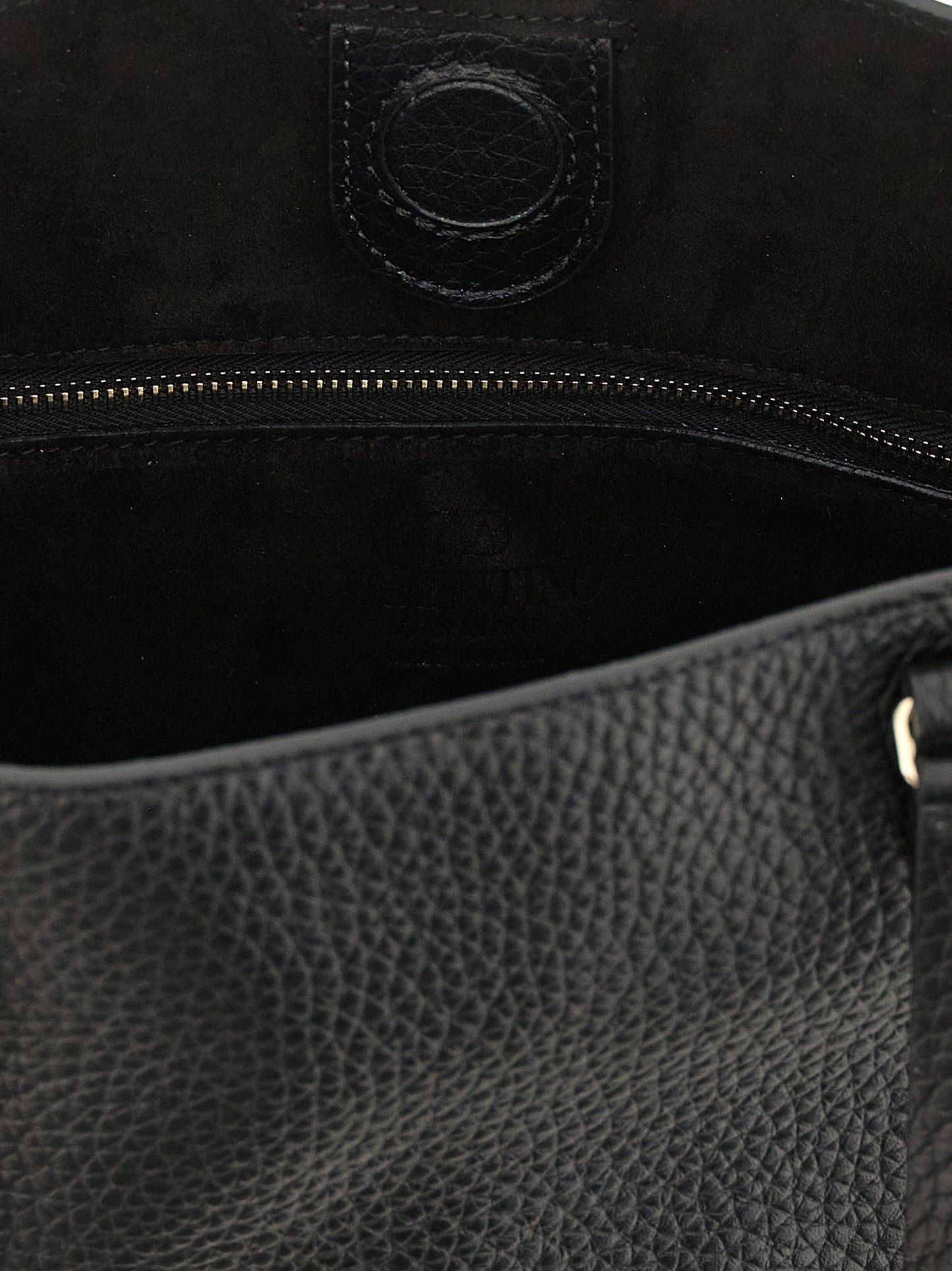 Bolso de hombro Valentino Garavani de piel de becerro negra