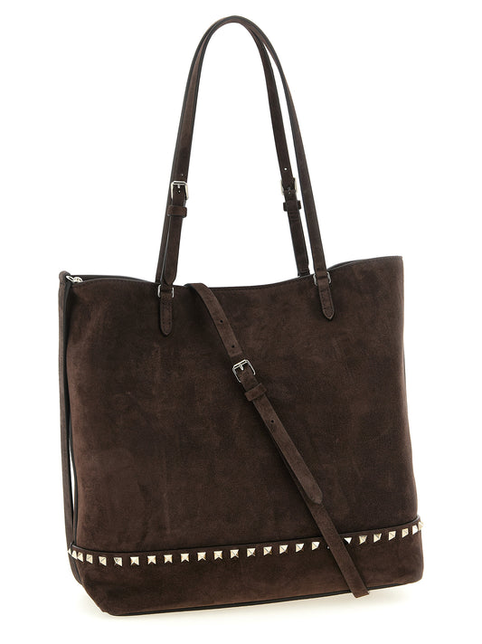 Bolso de Hombro Valentino Garavani de Piel de Becerro Marrón
