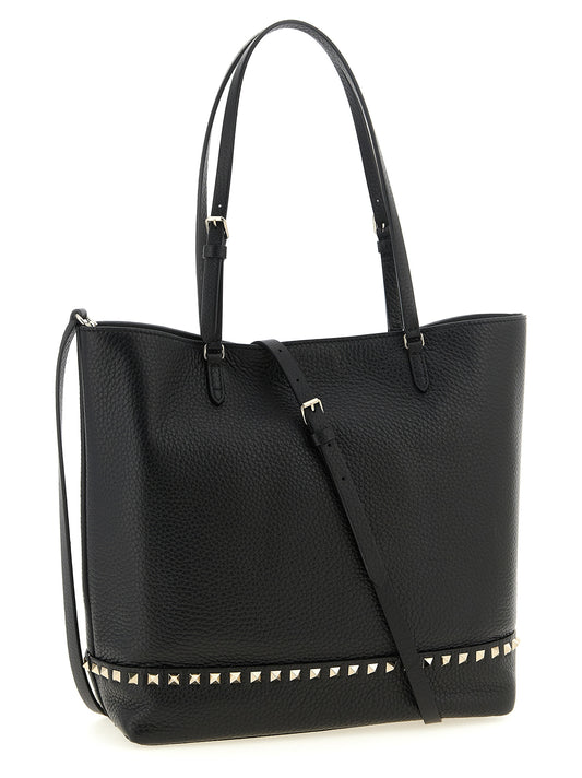 Valentino Garavani Rockstud Black Leather Shoulder Bag