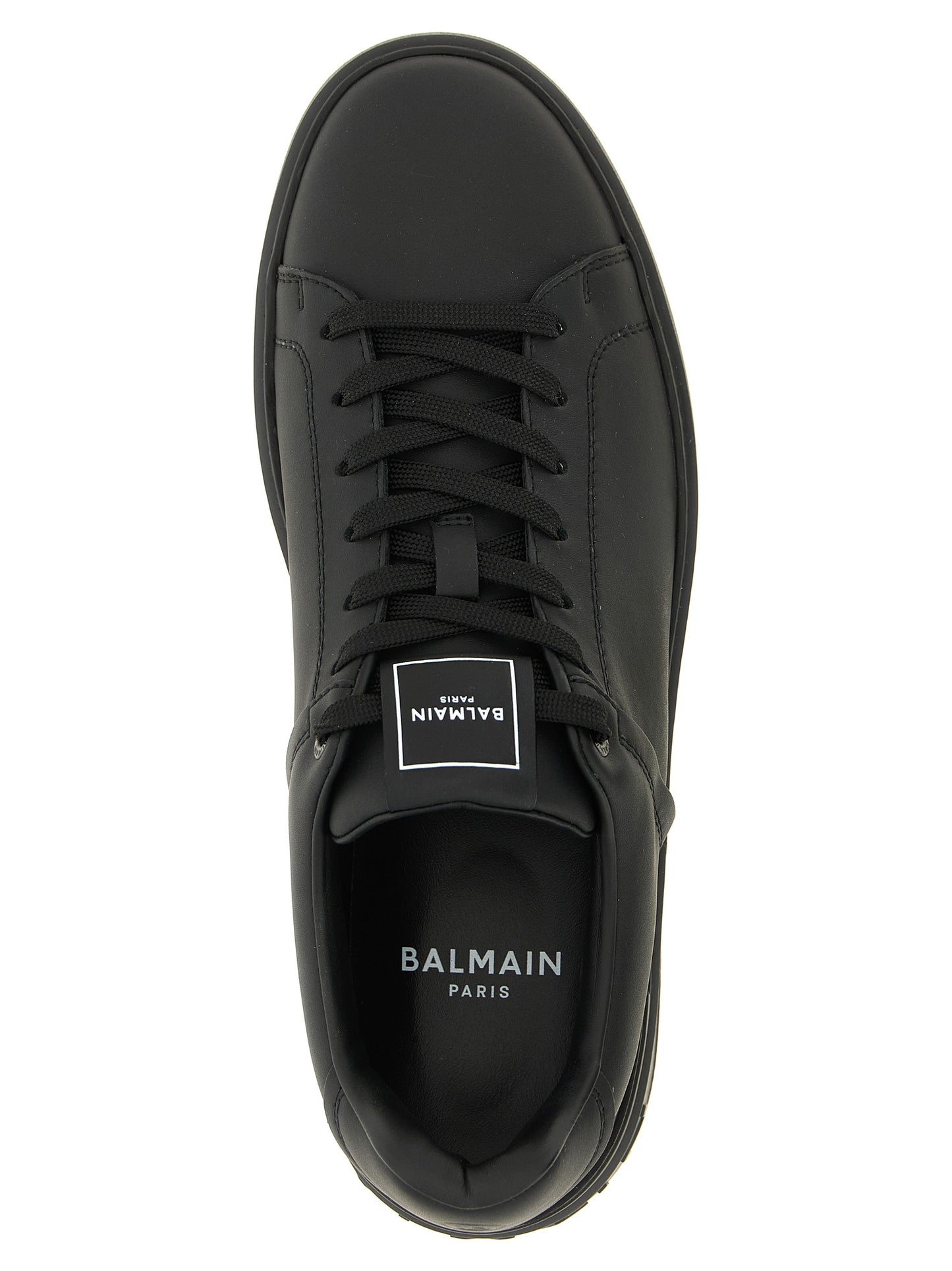 Zapatillas Balmain B-Court Bajas Negras de Piel de Ternera