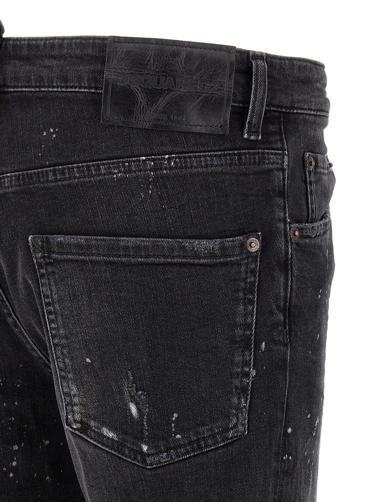Dsquared² Slim Fit Black Cotton Dark Wash Jeans
