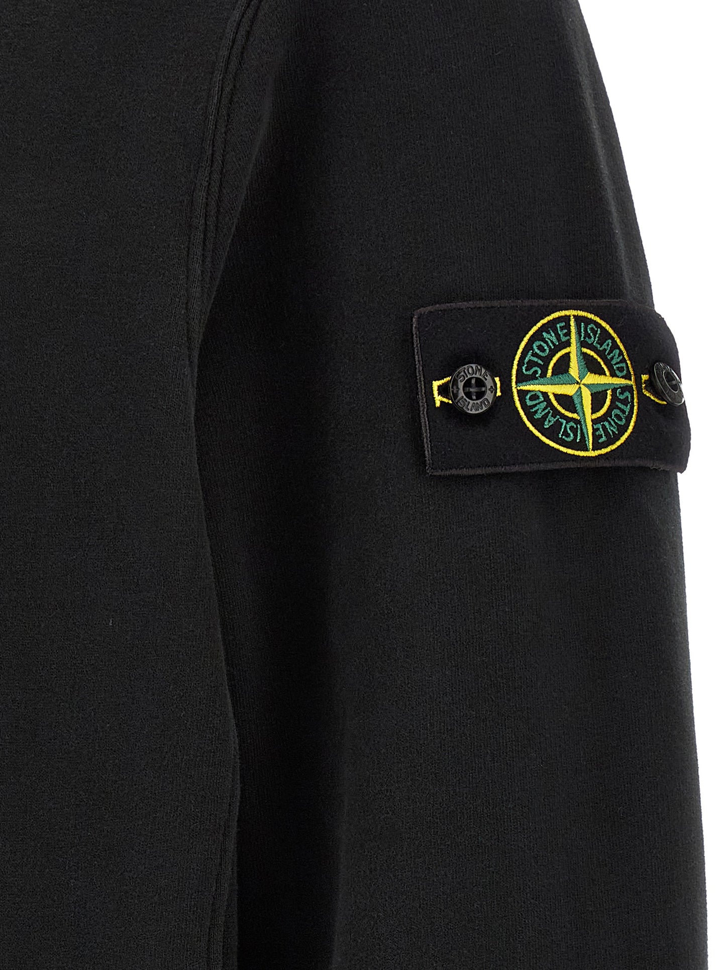 Stone Island Sudadera Negra De Algodón Estilo Urbano