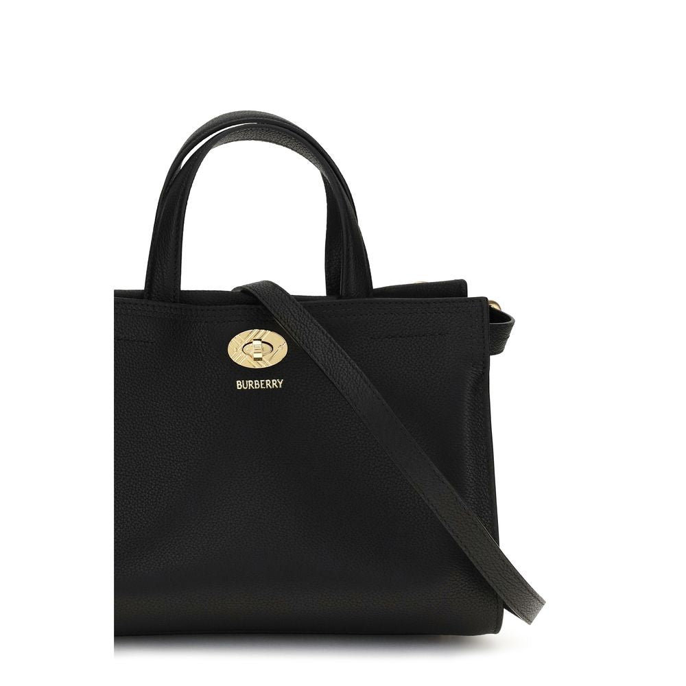 Bolso De Mano De Algodón Negro Burberry Collection
